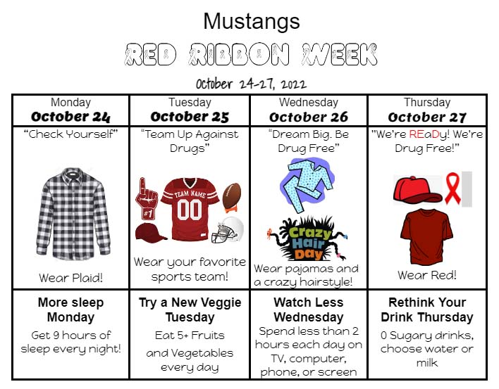 mustang red ribbon week